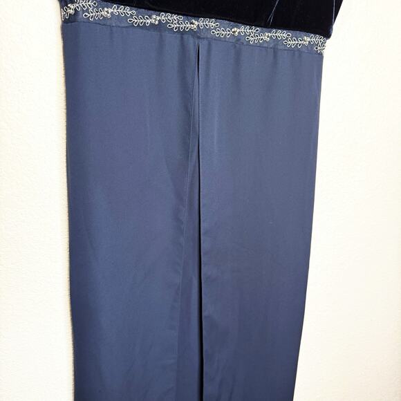 Vintage Michealangelo Coquette Velvet Empire Beaded Babydoll Maxi Gown Dress Y2K - Picture 4 of 10